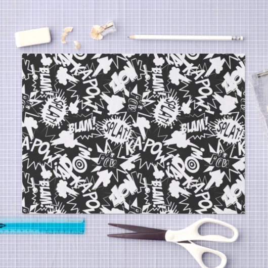 Acties in het stripboek tissuepapier (Craft)