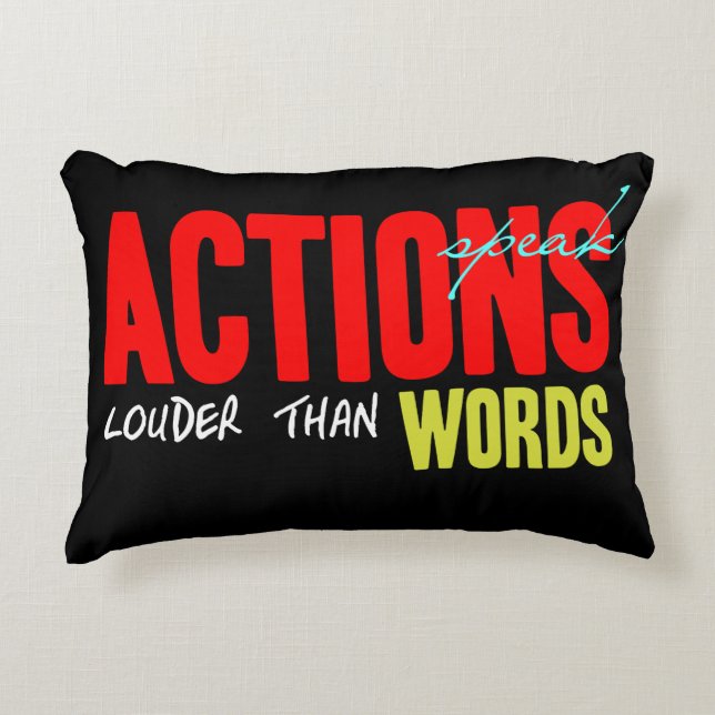 Acties luider spreken accent kussen (Voorkant)