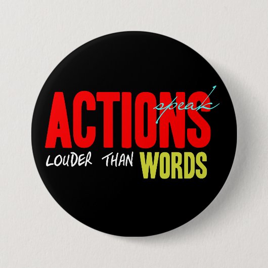 Acties luider spreken ronde button 7,6 cm (Voorkant)