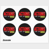 Acties luider spreken ronde sticker (Vel)