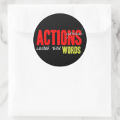 Acties luider spreken ronde sticker (Tas)