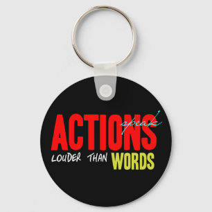 Acties luider spreken sleutelhanger