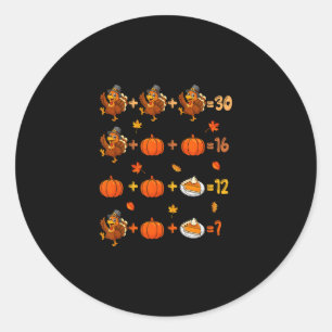 Actietankspel Thanksgiving Wiskunde Pompoentaart K Ronde Sticker