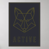 Actieve bevestiging poster gele origamivos (Voorkant)