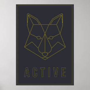 Actieve bevestiging poster gele origamivos