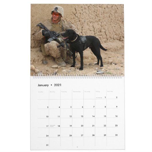 Actieve dienst militaire honden kalender (Jan 2021)