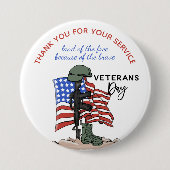 Actieve dienst of Gepensioneerde Veteraan Militair Ronde Button 7,6 Cm (Voorkant)
