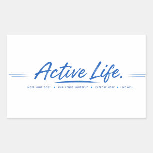 Actieve Leven Beweeg Je Lichaam Motiverende Fitnes Rechthoekige Sticker
