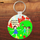 Actieve Logo Buttonnen Sleutelhanger (Voorkant)