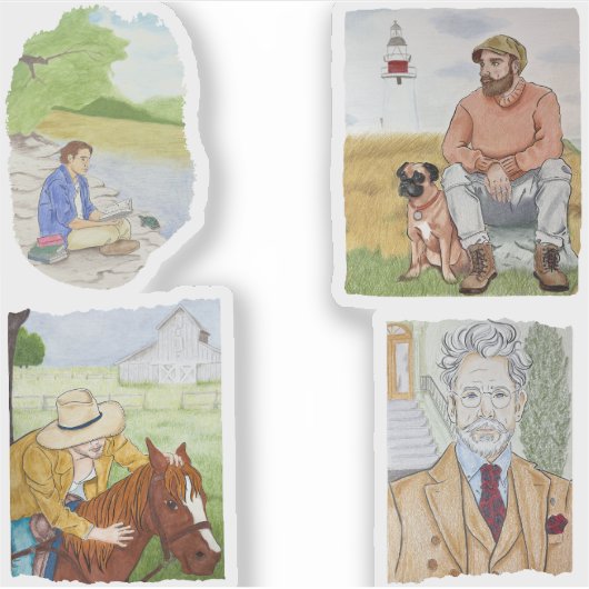Actieve Mannen Sticker (Voorkant)