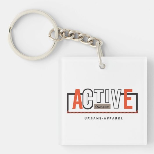 Actieve Modus Aan – Blijf Fit Blijf Bewegen Design Sleutelhanger (voorkant)