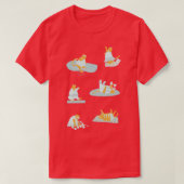 Actieve Oranje katten T-shirt (Design voorkant)