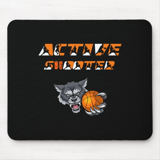 Actieve Schutter Basketbal 1 Muismat (Voorkant)