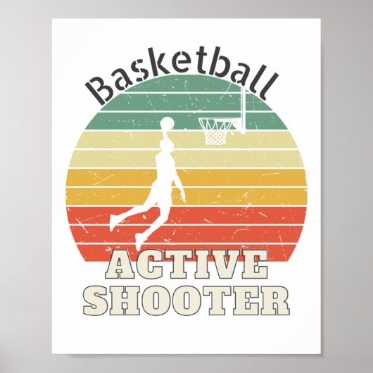 Actieve Schutter Basketbal 1 Poster (Voorkant)