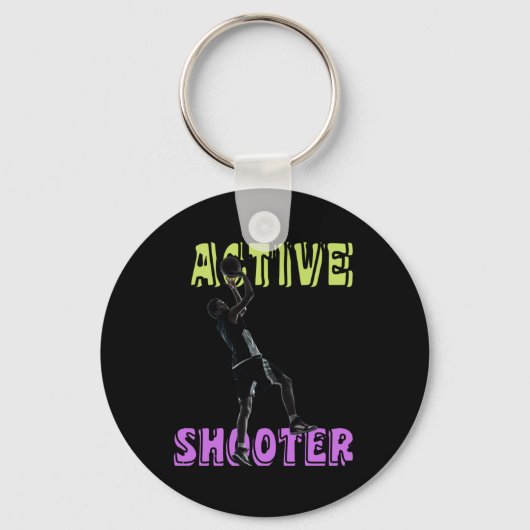 Actieve schutter basketbal 3 sleutelhanger (Voorkant)