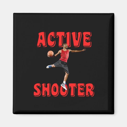 Actieve schutter basketbal 4 magneet (Voorkant)