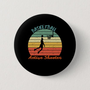 Actieve schutter basketbal 8 ronde button 5,7 cm