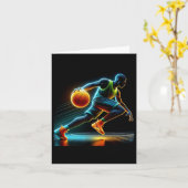Actieve Schutter Basketbal Aanpasbaar Ontwerp Voor Kaart (Gele Bloem)