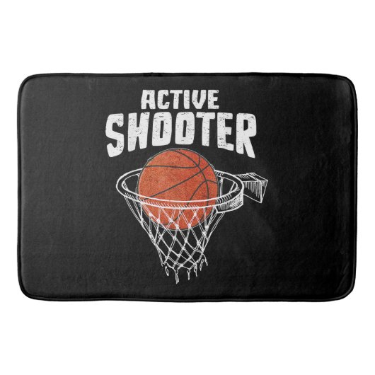 Actieve Schutter Basketbal Liefhebbers Mannen Vrou Badmat (Voorkant)