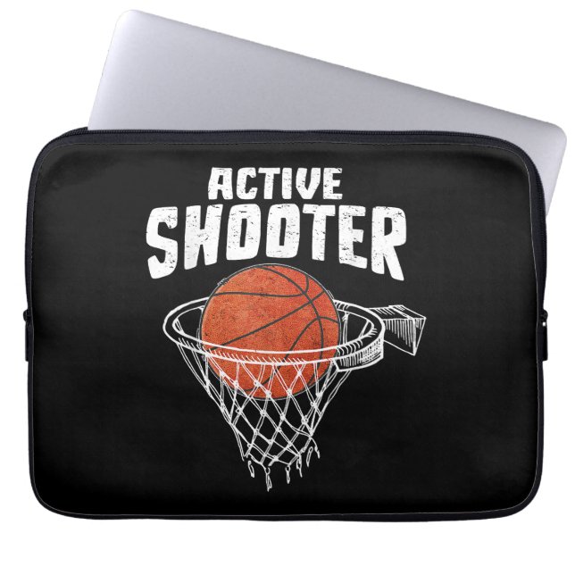 Actieve Schutter Basketbal Liefhebbers Mannen Vrou Laptop Sleeve (Voorkant)