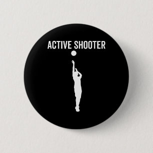 Actieve Schutter Bysketbyll Fun Sport Lover Humor  Ronde Button 5,7 Cm