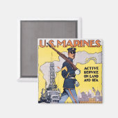 Actieve service op land en Zee Magneet (Voorkant / Achterkant)