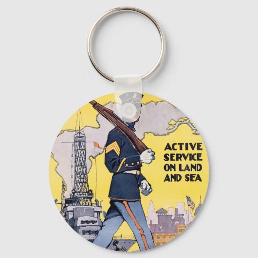 Actieve service op land en Zee Sleutelhanger (Voorkant)