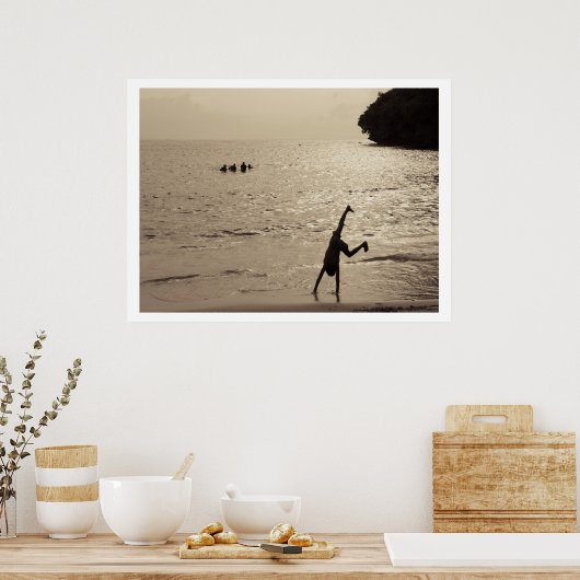 actieve silhouet poster (Keuken)