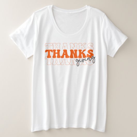 Actieve Thanksgiving Vrouwen Grote Maat T-shirt (Design voorkant)