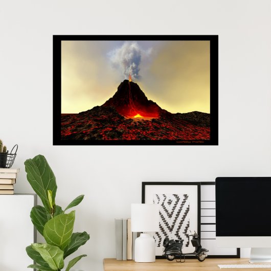 ACTIEVE VOLCANOAFDRUKKING POSTER (Thuiskantoor)