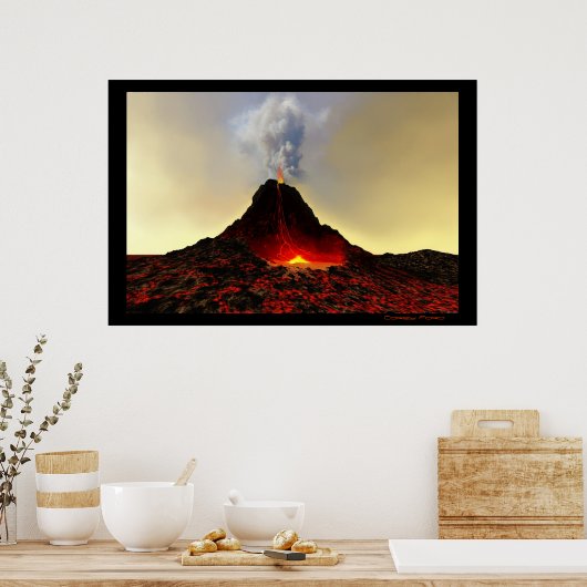 ACTIEVE VOLCANOAFDRUKKING POSTER (Keuken)