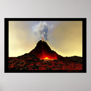 ACTIEVE VOLCANOAFDRUKKING POSTER