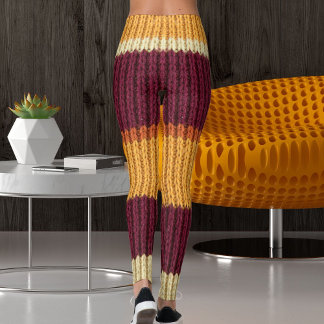 Actieve Vrouwen Brei Deken Textuur Grafisch Patroo Leggings
