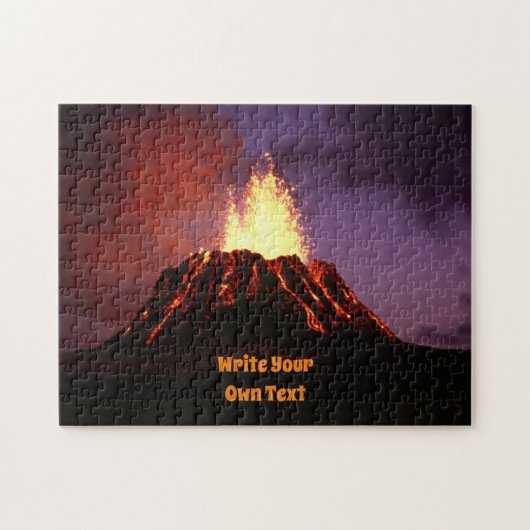 Actieve vulkaan - Schrijf uw eigen tekst Legpuzzel (Horizontaal)
