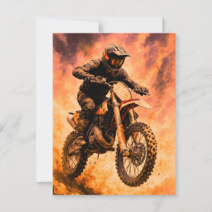 Actievol Dirt Bike Rijder Briefkaart
