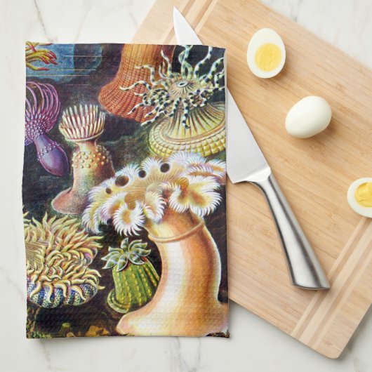 Actiniae van Ernst Haeckel Theedoek (Quarter Fold)