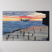 Action Aboard Vliegtuig Carrier - US Navy Poster (Voorkant)