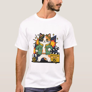 Action Cat Hero on Set T-shirt