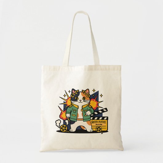 Action Cat Hero on Set - Tote Tote Bag (Voorkant)