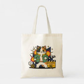 Action Cat Hero op de set - Tote Bag (Achterkant)