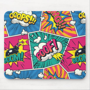 Action Comic Geluidseffecten - Pop Art Bureaumuism Muismat