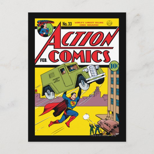 Action Comics #33 Briefkaart (Voorkant)