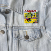 Action Comics #33 Vierkante Button 5,1 Cm (In situ)