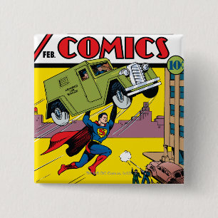 Action Comics #33 Vierkante Button 5,1 Cm