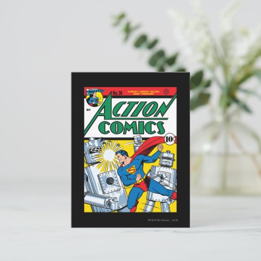 Action Comics #36 Briefkaart (Staand voorkant)