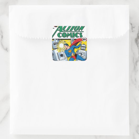 Action Comics #36 Vierkante Sticker (Tas)