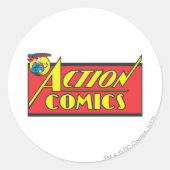 Action Comics - Superman Ronde Sticker (Voorkant)