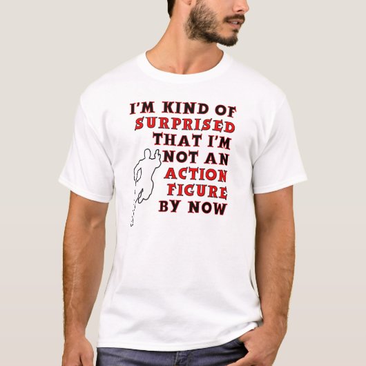 Action Figure Verrassend Grappig T-shirt wht (Voorkant)