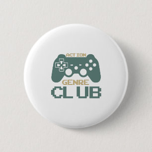 Action Genre Club-Gaming-Gamer-Game-Funny Ronde Button 5,7 Cm
