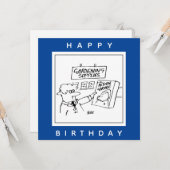 Action Gnome in de Garden Center Cartoon Kaart (Voorkant / Achterkant in situ)